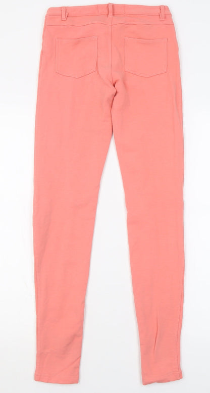 Lustre Womens Pink  Cotton Trousers  Size 8 L30 in Regular Button
