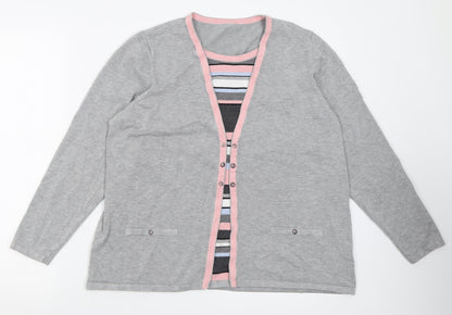 Womens UK Size L Preworn Grey Pullover Jumper