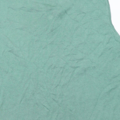 Womens UK Size 14 Preworn Green Vest Jumper