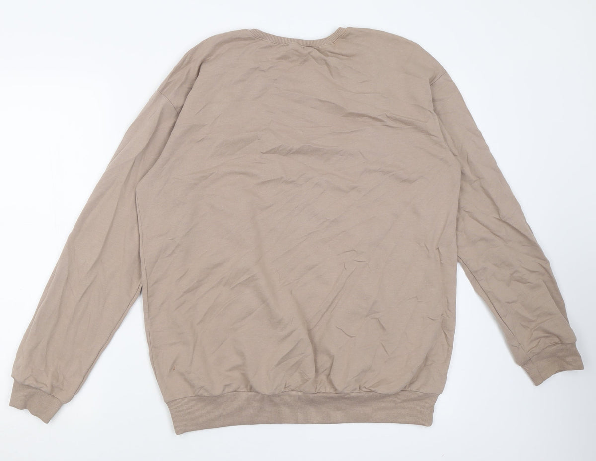 Back view of Select women’s brown cotton pullover sweatshirt, size S, pullover