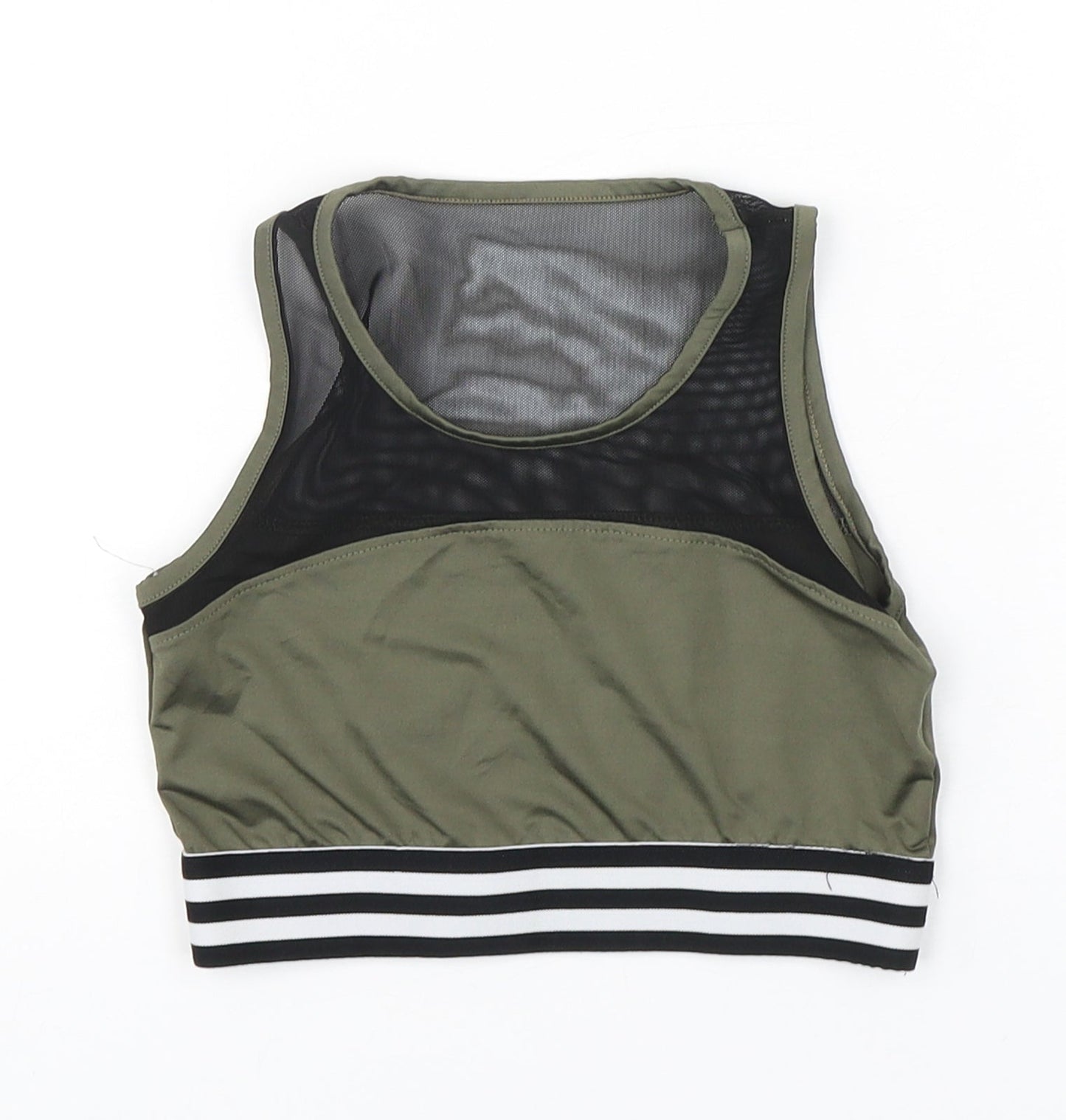 Miss e-vie Girls Green  Polyester Cropped Tank Size 9-10 Years Round Neck Pullover