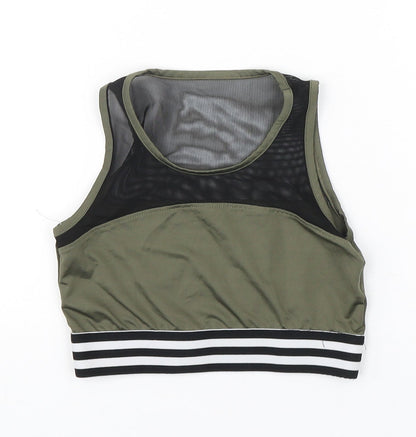 Miss e-vie Girls Green  Polyester Cropped Tank Size 9-10 Years Round Neck Pullover