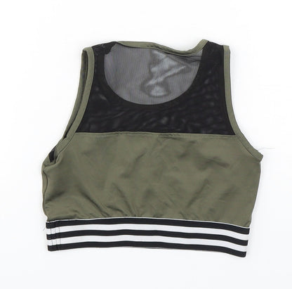 Miss e-vie Girls Green  Polyester Cropped Tank Size 9-10 Years Round Neck Pullover