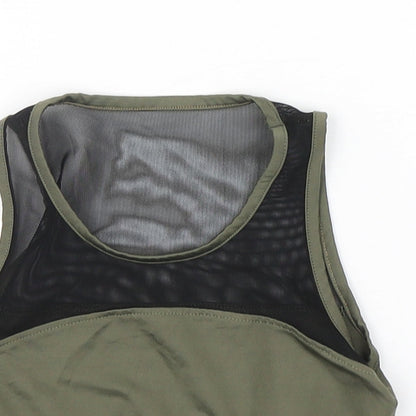 Miss e-vie Girls Green  Polyester Cropped Tank Size 9-10 Years Round Neck Pullover