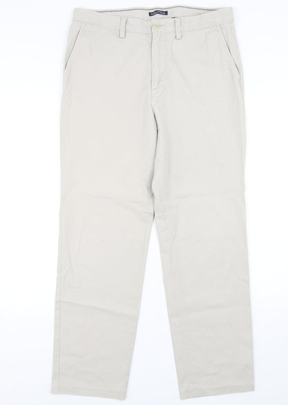 Nautica Womens Beige  Cotton Chino Trousers Size 32 L30 in Regular Button