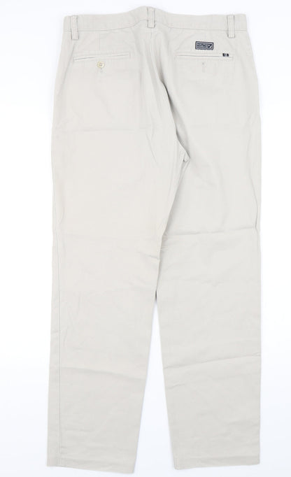 Nautica Womens Beige  Cotton Chino Trousers Size 32 L30 in Regular Button