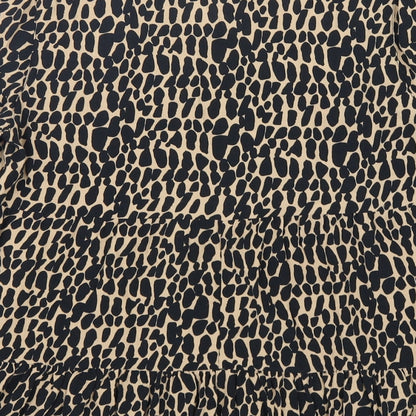 F&F Womens Multicoloured Animal Print Viscose Basic Blouse Size 8 V-Neck