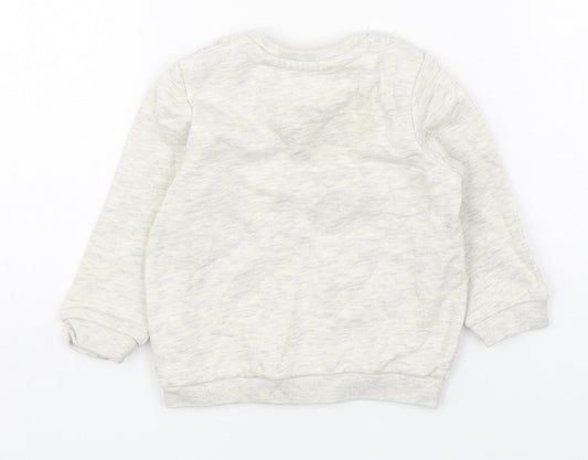 F&F Boys Grey  Cotton Pullover Jumper Size 9-12 Months  Pullover