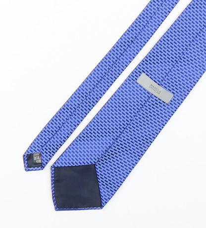 Mens Marks and Spencer Blue Striped  Pointed Tie