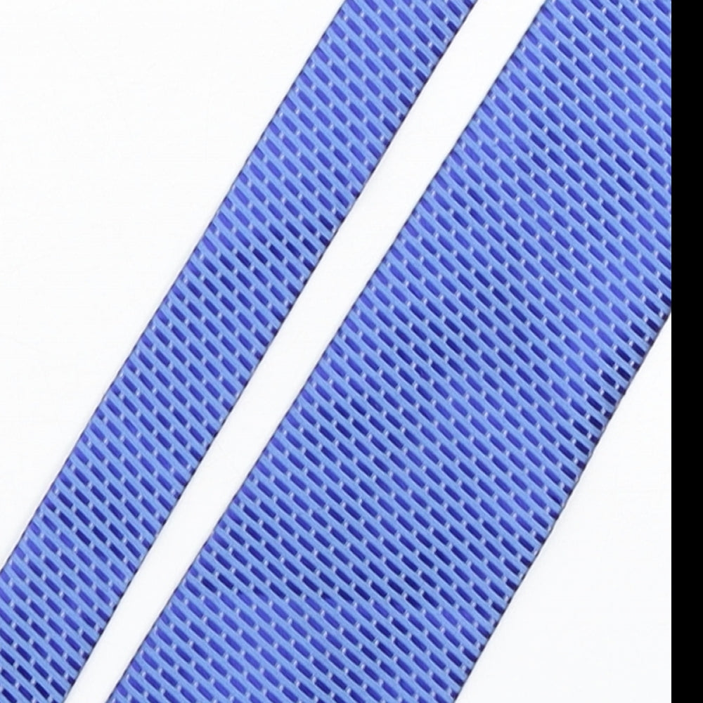 Marks and Spencer Mens Blue Striped Polyester Pointed Tie One Size