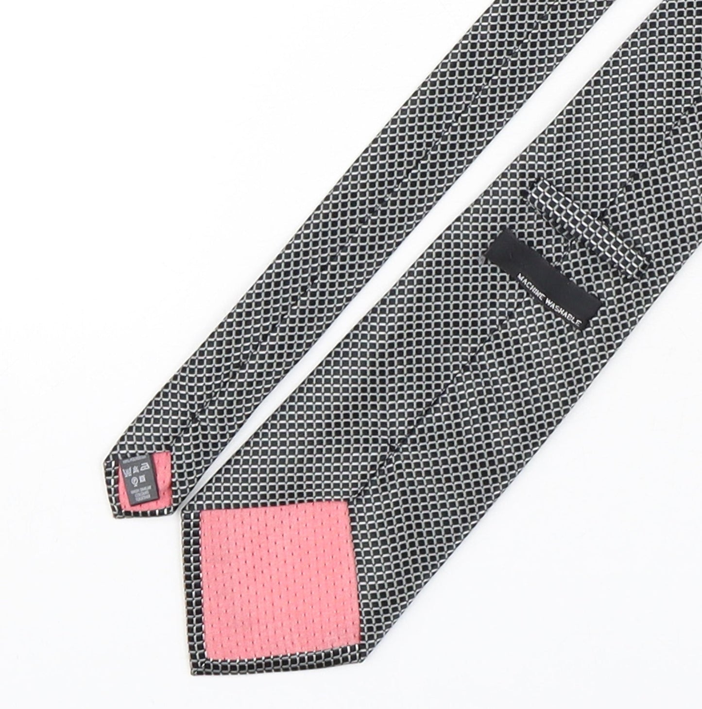 Mens BHS Black Plaids & Checks  Pointed Tie