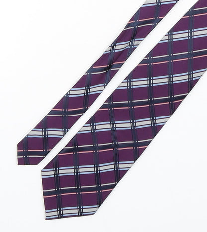 Greenwoods Mens Multicoloured Plaids & Checks Polyester Pointed Tie One Size
