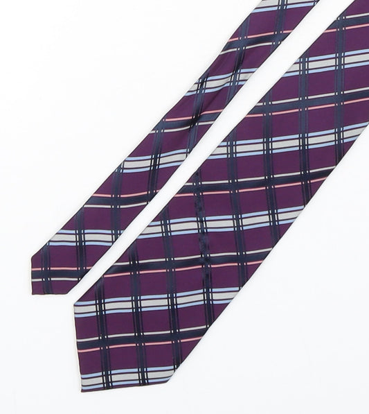 Greenwoods Mens Multicoloured Plaids & Checks Polyester Pointed Tie One Size