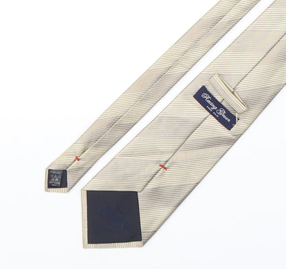 Racing Green Mens Gold Striped Silk Pointed Tie One Size