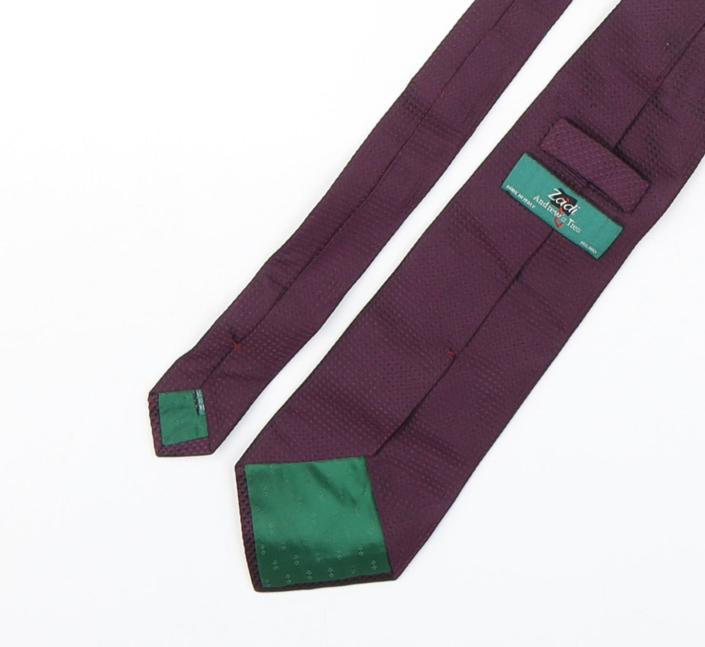 Zadi Mens Purple  Silk Pointed Tie One Size
