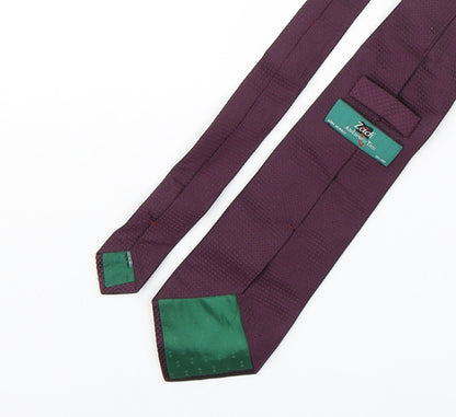 Zadi Mens Purple  Silk Pointed Tie One Size