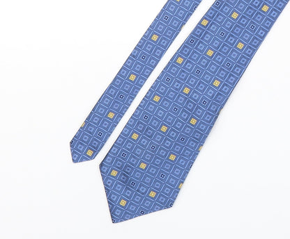 Osbourne Mens Blue Plaids & Checks Silk Pointed Tie One Size