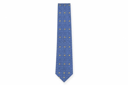 Front view of Osbourne men’s blue plaids & checks silk pointed tie one size