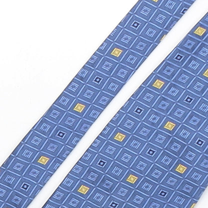 Osbourne Mens Blue Plaids & Checks Silk Pointed Tie One Size