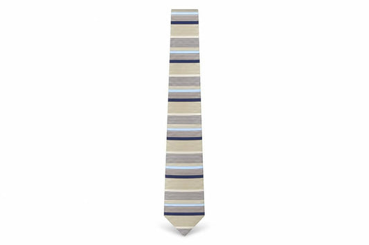 Front view of BHS men’s multicoloured striped silk pointed tie one size