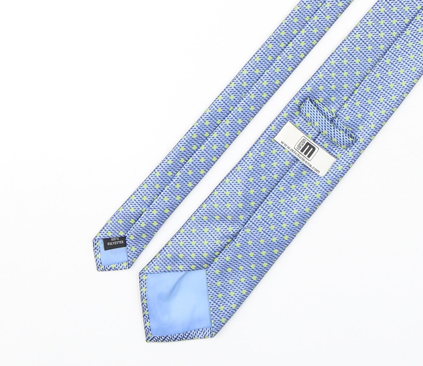 Michelsons Mens Blue Floral Polyester Pointed Tie One Size