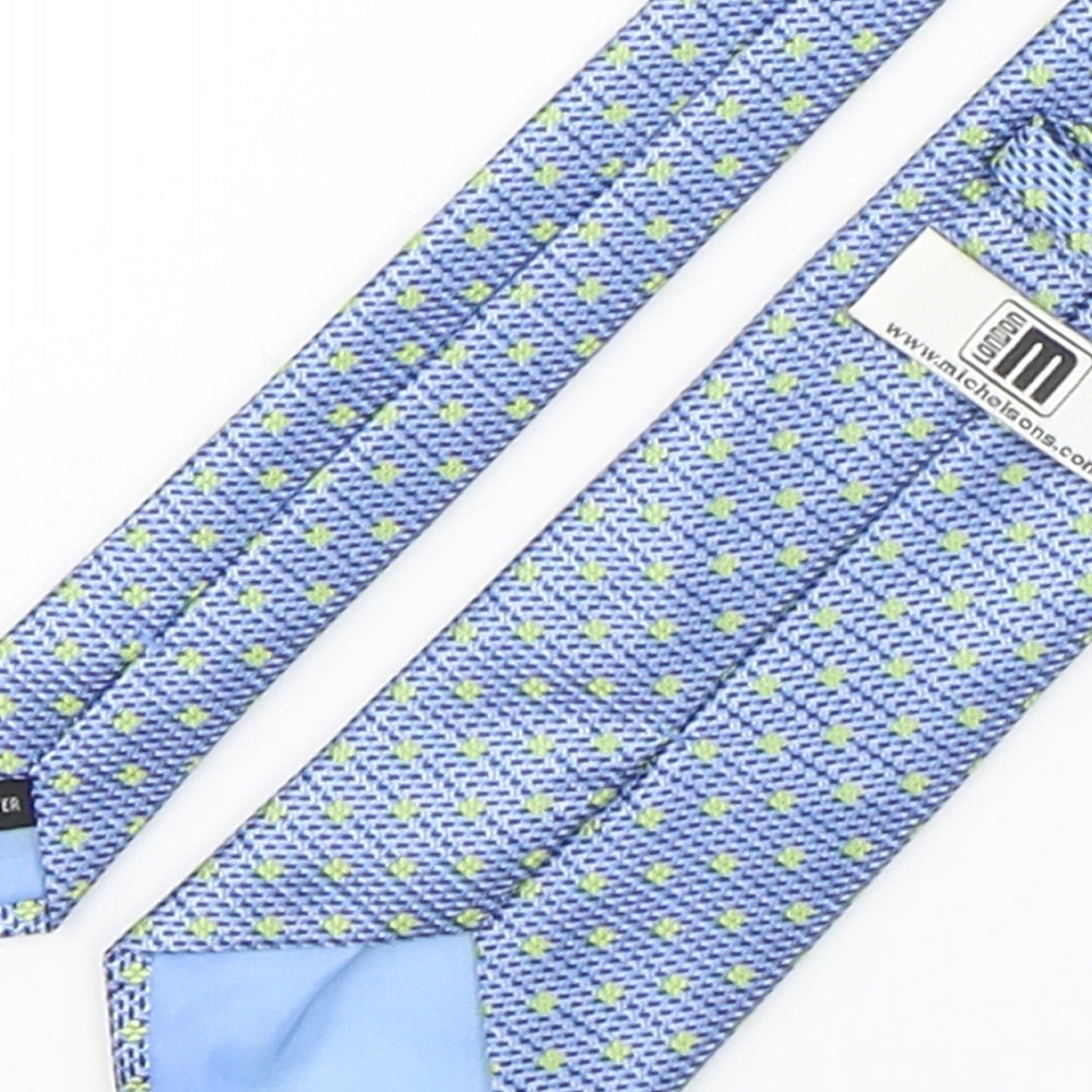 Michelsons Mens Blue Floral Polyester Pointed Tie One Size
