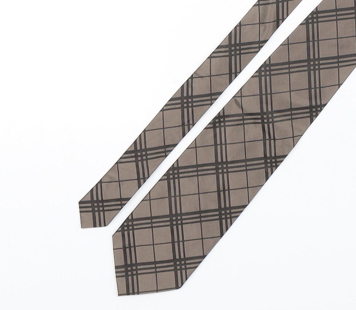 NEXT Mens Bronze Plaids & Checks Silk Pointed Tie One Size