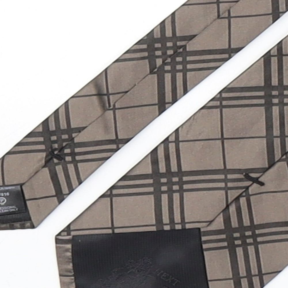NEXT Mens Bronze Plaids & Checks Silk Pointed Tie One Size