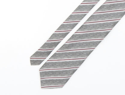 Additional front view of Nicole miller men’s multicoloured striped polyester pointed tie one size