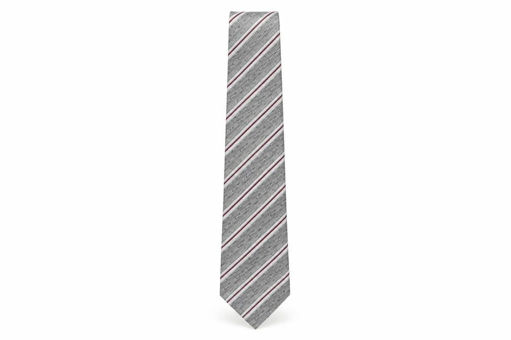 Front view of Nicole miller men’s multicoloured striped polyester pointed tie one size