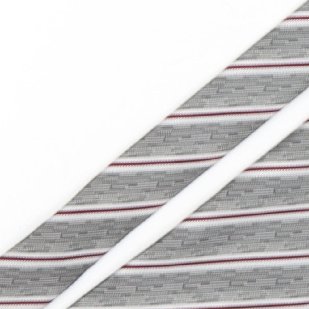 Close-up detail of Nicole miller men’s multicoloured striped polyester pointed tie one size