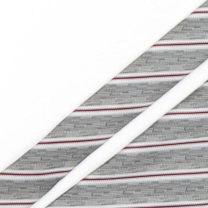 Close-up detail of Nicole miller men’s multicoloured striped polyester pointed tie one size