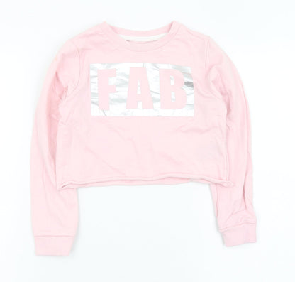 Pep&co Girls Pink  Cotton Pullover Sweatshirt Size 5-6 Years  Pullover - Fab