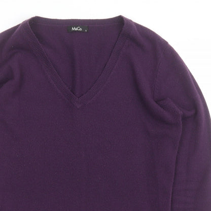 Womens UK Size 6 M&Co Purple Pullover Jumper
