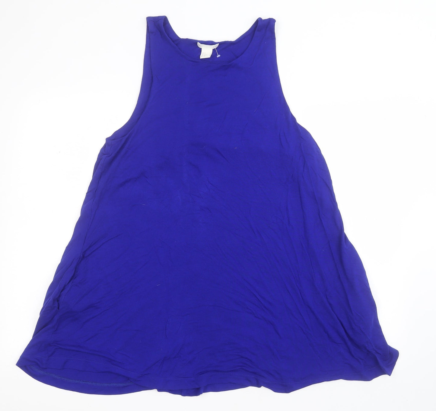 H&M Womens Blue  Viscose Tank Dress  Size 6  Round Neck Pullover