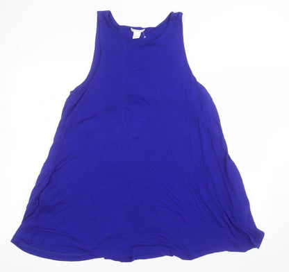 H&M Womens Blue  Viscose Tank Dress  Size 6  Round Neck Pullover