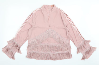 Womens UK Size M Flammode Pink Basic Blouse