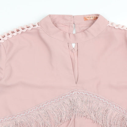 Womens UK Size M Flammode Pink Basic Blouse