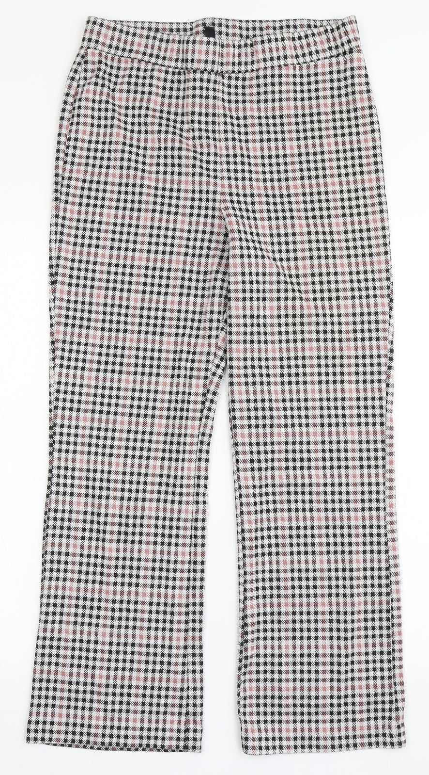 Divided by H&M Womens Grey Check Polyester Trousers  Size M L25 in Regular