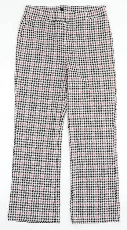 Divided by H&M Womens Grey Check Polyester Trousers  Size M L25 in Regular
