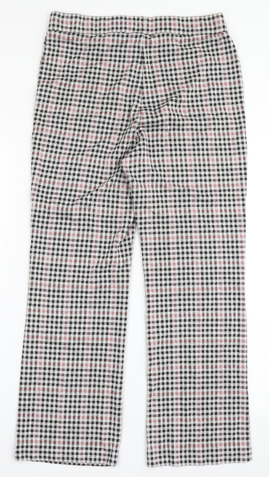 Divided by H&M Womens Grey Check Polyester Trousers  Size M L25 in Regular