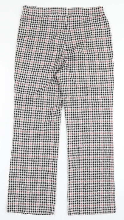 Divided by H&M Womens Grey Check Polyester Trousers  Size M L25 in Regular