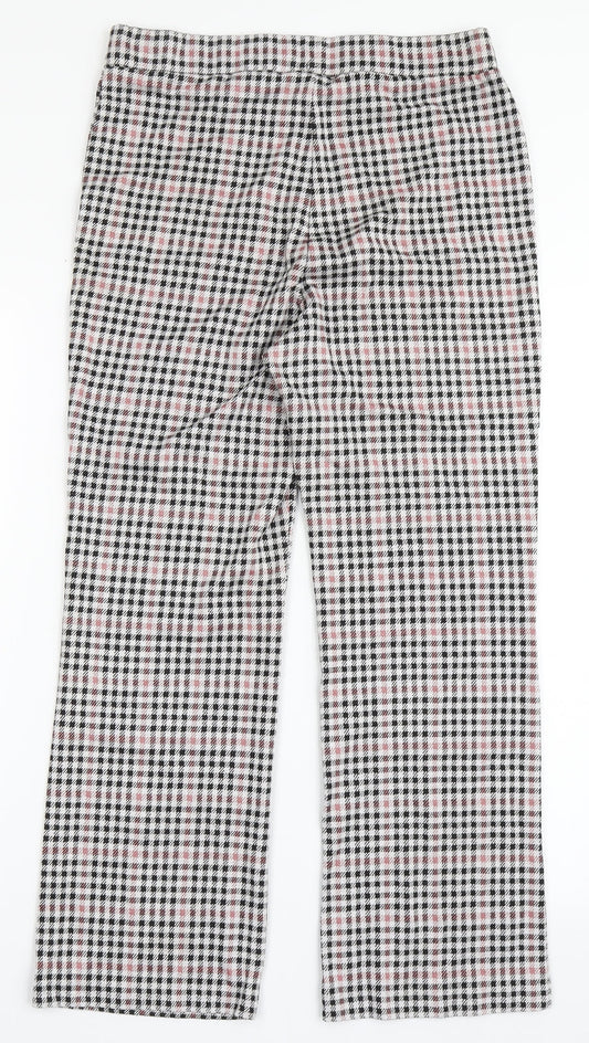 Divided by H&M Womens Grey Check Polyester Trousers  Size M L25 in Regular