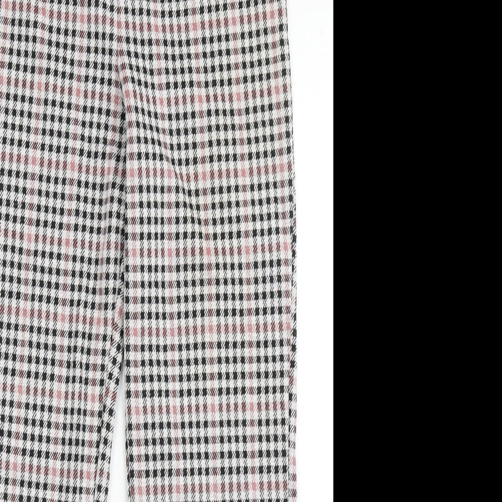Divided by H&M Womens Grey Check Polyester Trousers  Size M L25 in Regular