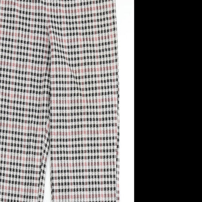 Divided by H&M Womens Grey Check Polyester Trousers  Size M L25 in Regular