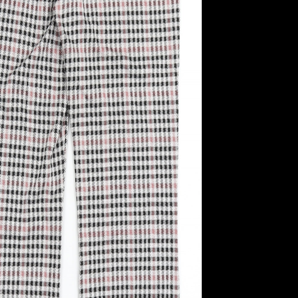 Divided by H&M Womens Grey Check Polyester Trousers  Size M L25 in Regular