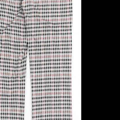 Divided by H&M Womens Grey Check Polyester Trousers  Size M L25 in Regular