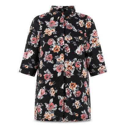 Womens UK Size 14 Chemistry Black Basic Button-Up