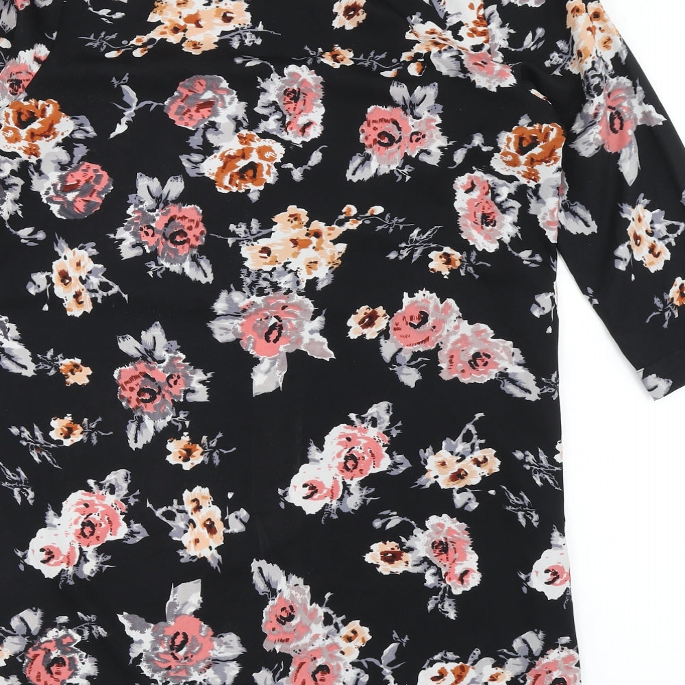 Womens UK Size 14 Chemistry Black Basic Button-Up