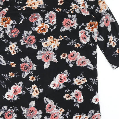 Womens UK Size 14 Chemistry Black Basic Button-Up